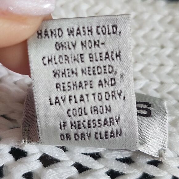 Chico's Open Front Acrylic Cardigan Sweater, White/Cream, Small - Picture 7 of 7